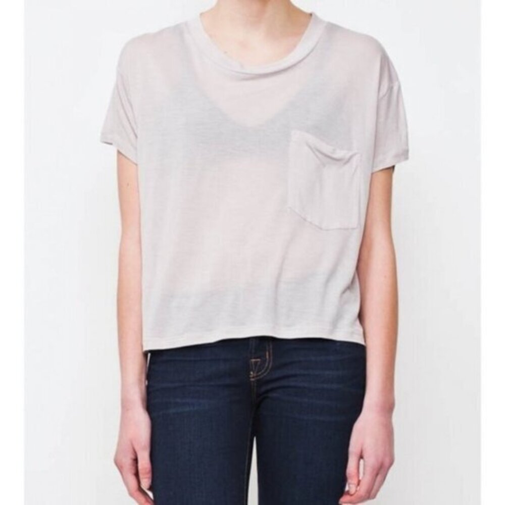 Cheap Monday Holly Tee T-Shirt Boxy Flowy Cropped Sheer Lightweight Size XS